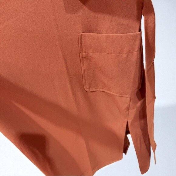 NWT J.ING Jing Brick Red Lightweight Wrap Coat with Tie - Picture 5 of 7